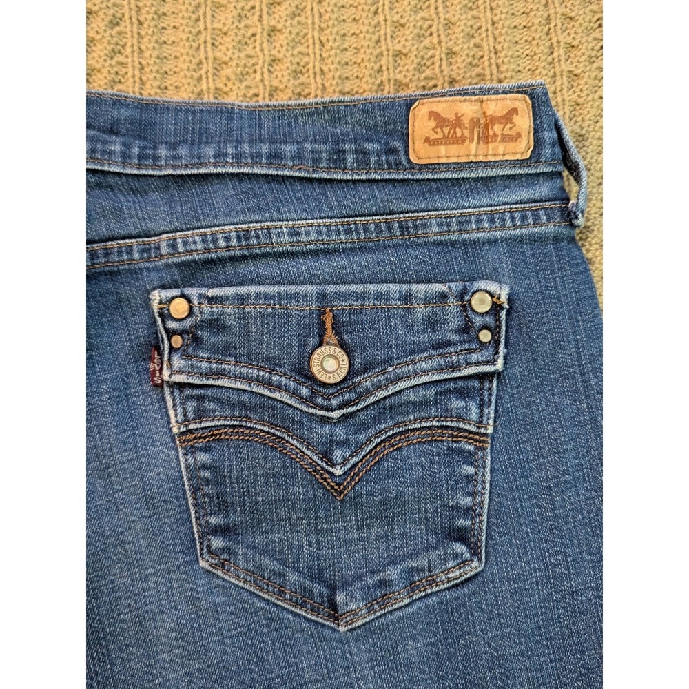 Levis 505 Straight Leg Jeans Womens 16 Medium Wash Flap Pocket Denim Pants